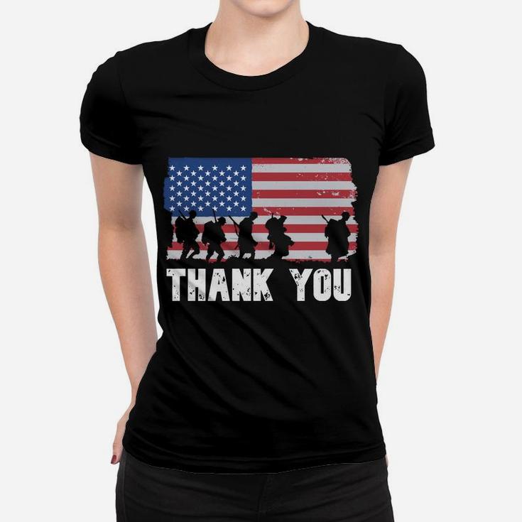 Patriotic American Flag Thank You Veterans Day For Men Women Women T-shirt