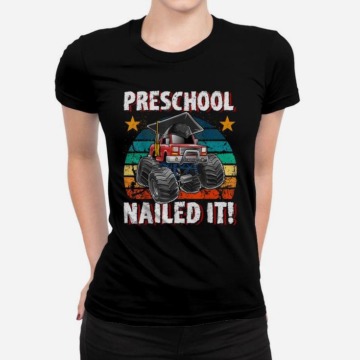 Preschool Monster Truck Retro Graduation Cap Gift For Boys Women T-shirt