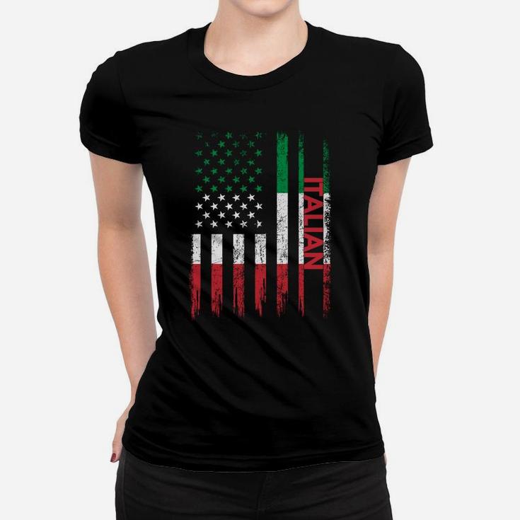 Proud Italian American Flag Italy Usa Sweatshirt Women T-shirt