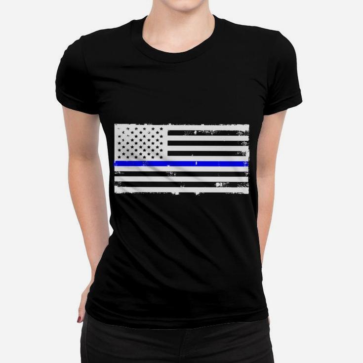 Proud Police Officer Mom Policeman Policewoman Mother Flag Sweatshirt Women T-shirt