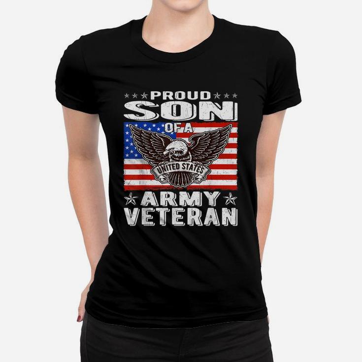 Proud Son Of Us Army Veteran Patriotic Military Family Gifts Women T-shirt
