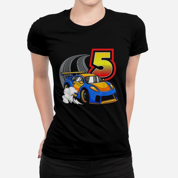Race Car 5th Birthday 5 Year Old Toddler Boy Racing Women T-shirt