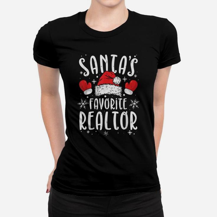 Real Estate Santa's Favorite Realtor Santas Favorite Ho Women T-shirt