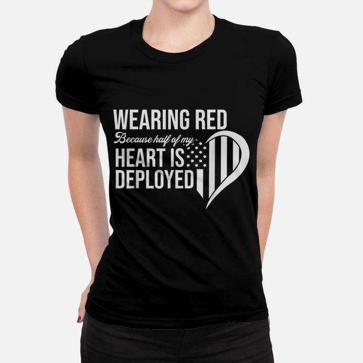 Red Friday Remember Everyone Deployed Soldier Husband Fiance Women T-shirt