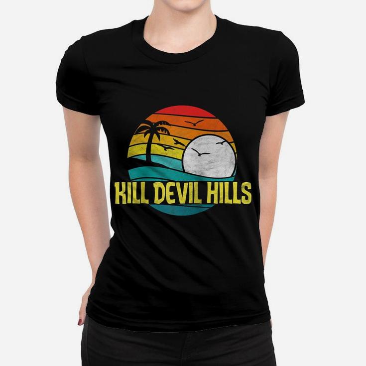 Retro Kill Devil Hills Beach Sun & Surf Eighties Graphic   Raglan Baseball Tee Women T-shirt