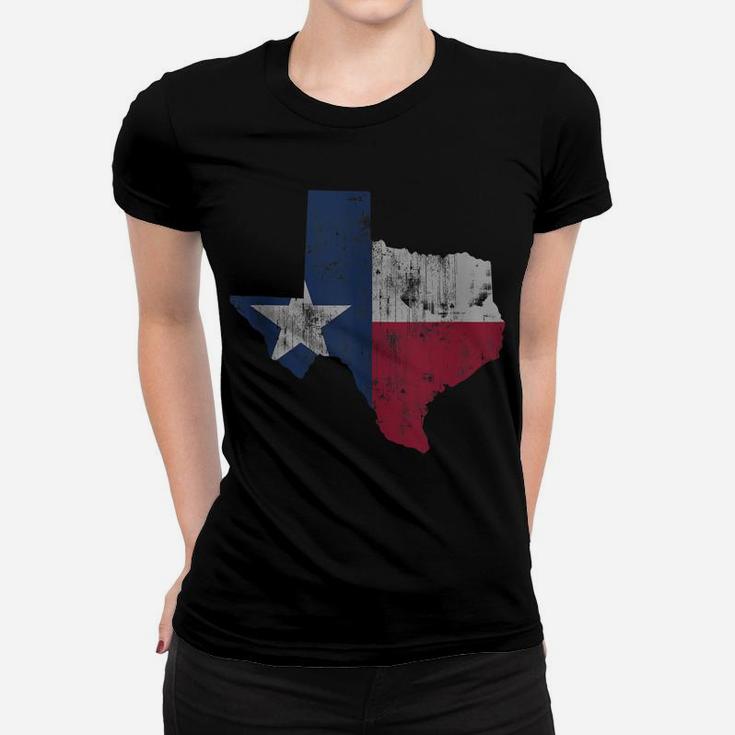 Retro Texas Flag Map Gift Men Women Kids Women T-shirt