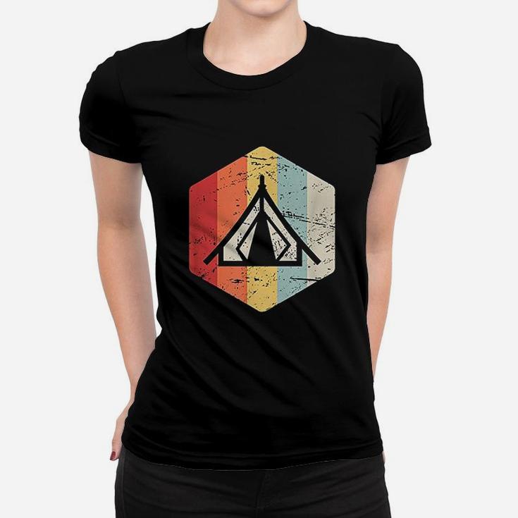 Retro Vintage Tent Outdoor Camping Gift For Nature Lovers Women T-shirt