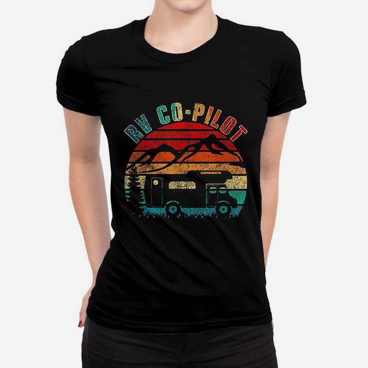 Rv Co Pilot Camping Funny Vintage Motorhome Travel Vacation Women T-shirt