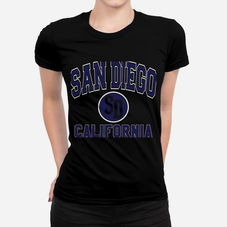 San Diego SD Varsity Style Navy Blue Print Women T-shirt