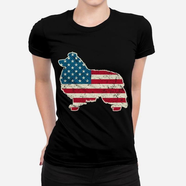 Shetland Sheepdog 4Th Of July Men Usa American Flag Sheltie Sweatshirt Women T-shirt