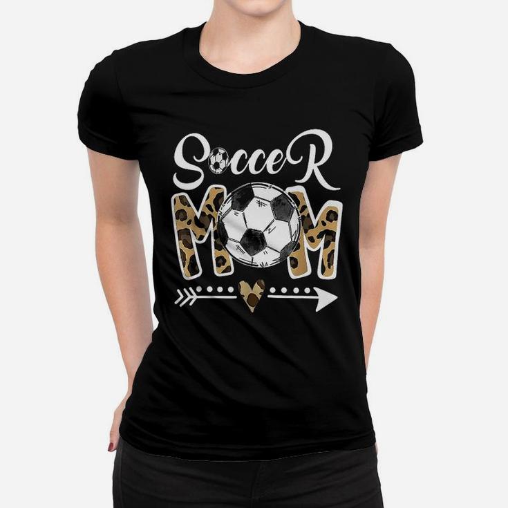 Soccer Mom Leopard Funny Soccer Mom Mothers Day Women T-shirt