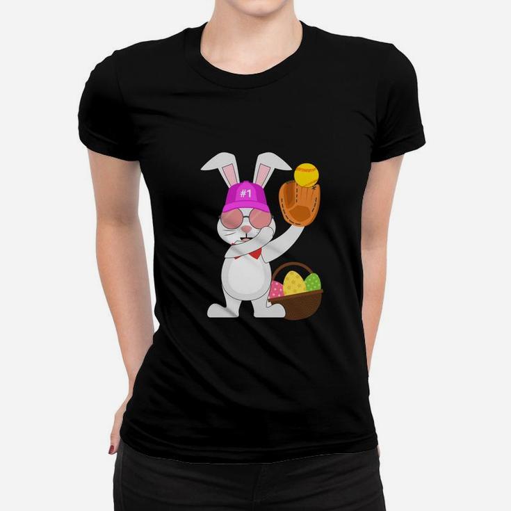 Softball Bunny Rabbit For Kids Youth Boys Girls Women T-shirt
