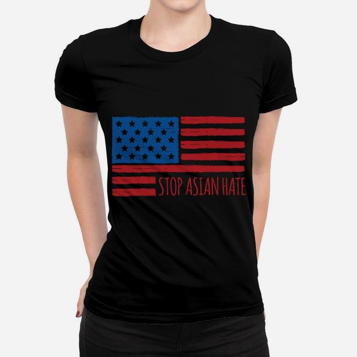 Stop Asian Hate Usa American Flag Aapi Community Love Pride Sweatshirt Women T-shirt