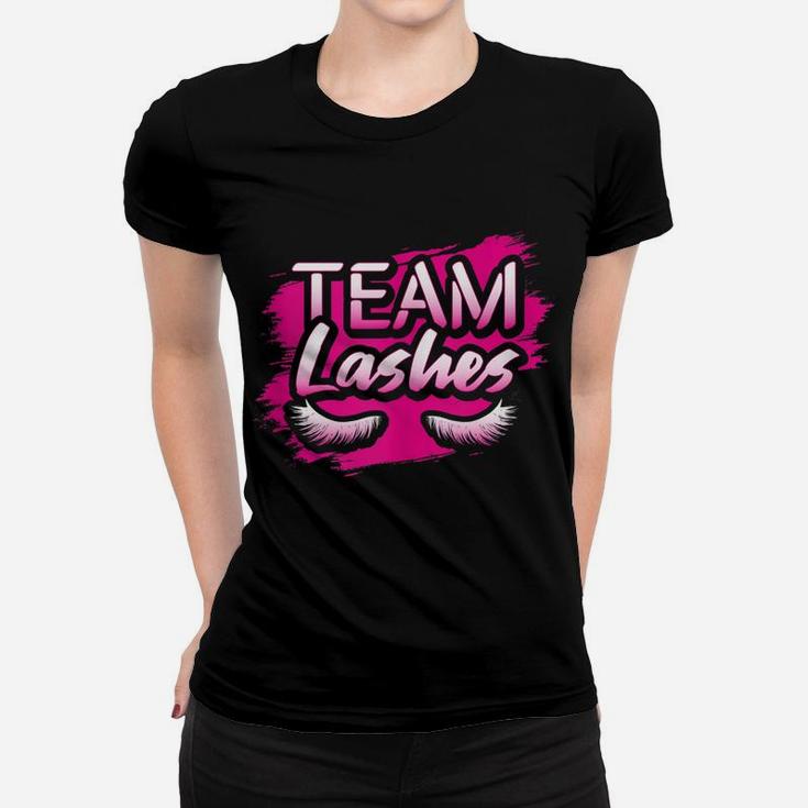 Team Lashes Gender Reveal Baby Shower Party Staches Idea Women T-shirt