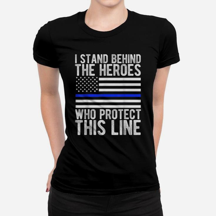 Thin Blue Line Shirt Police Flag Hero Women T-shirt