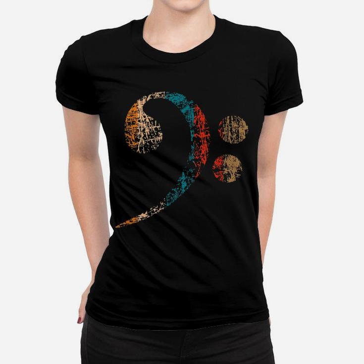 Vintage Bass Clef  For Bass Players, Bassists & Bands Women T-shirt