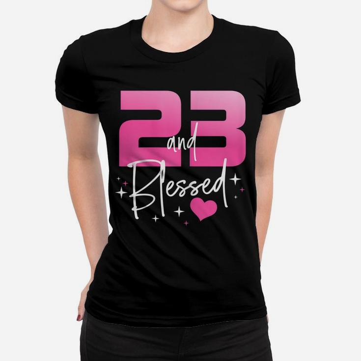 Womens 23 And Blessed Chapter 23 Year Old Gifts 23Rd Birthday Party Women T-shirt