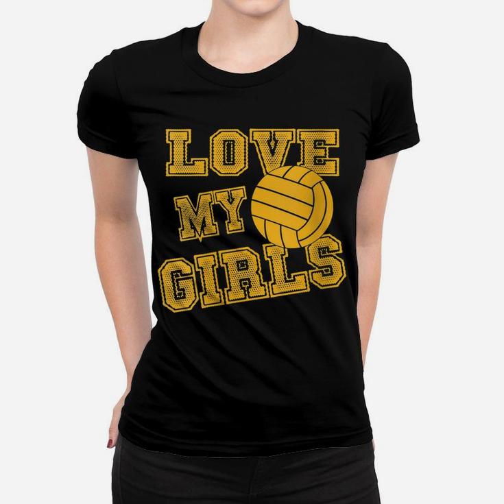 Womens Love My Girls Volleyball Shirt For Moms-Cute Volleyball Mom Women T-shirt