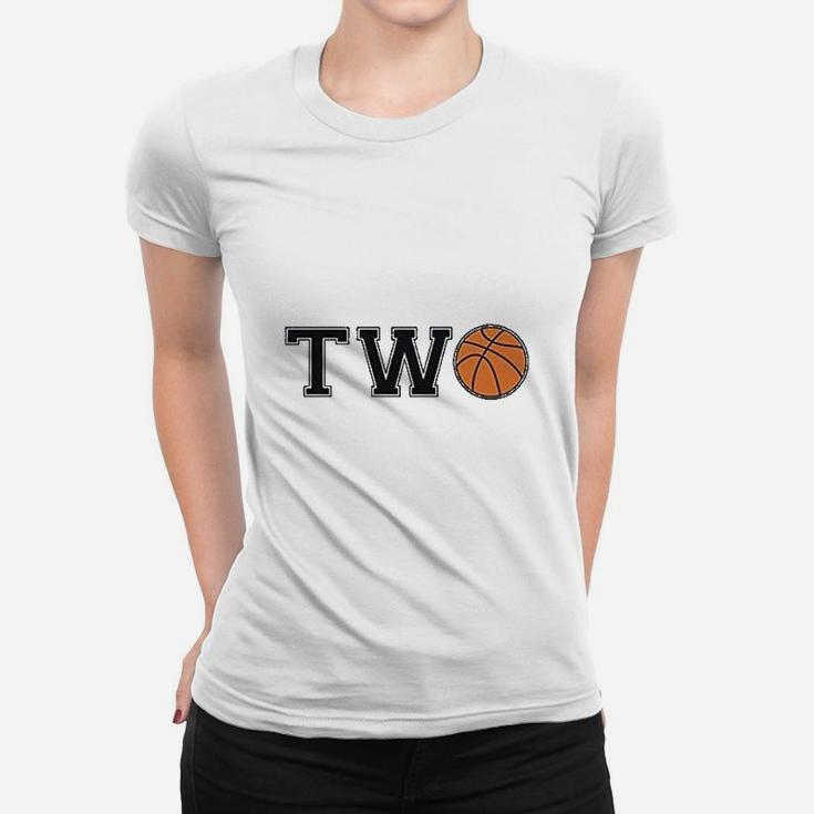 2nd Birthday Gift For Two Years Old Basketball Women T-shirt