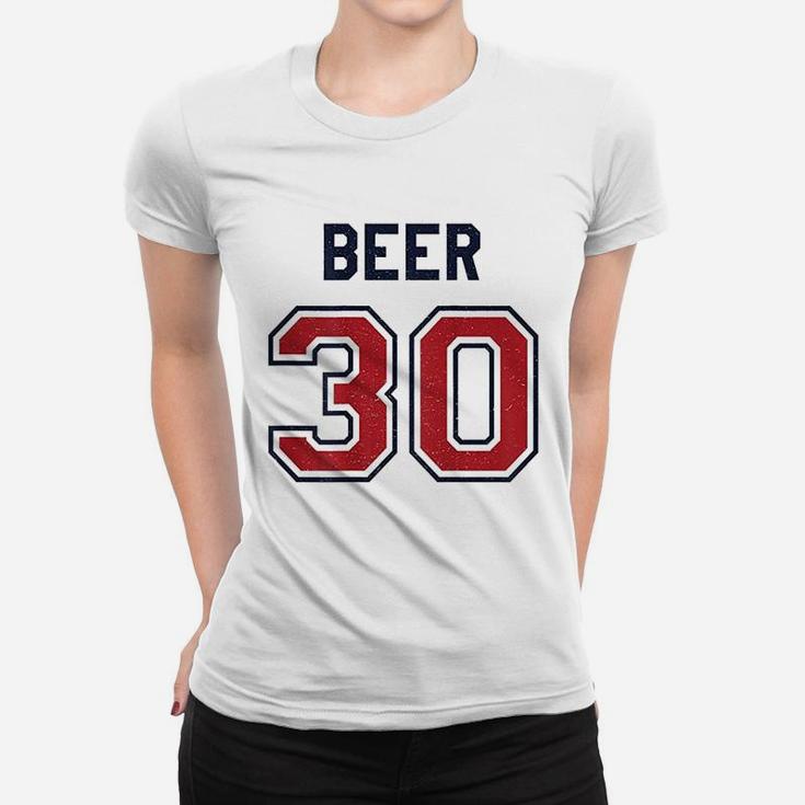 Beer 30 Athlete Uniform Jersey Funny Baseball Gift Graphic Women T-shirt