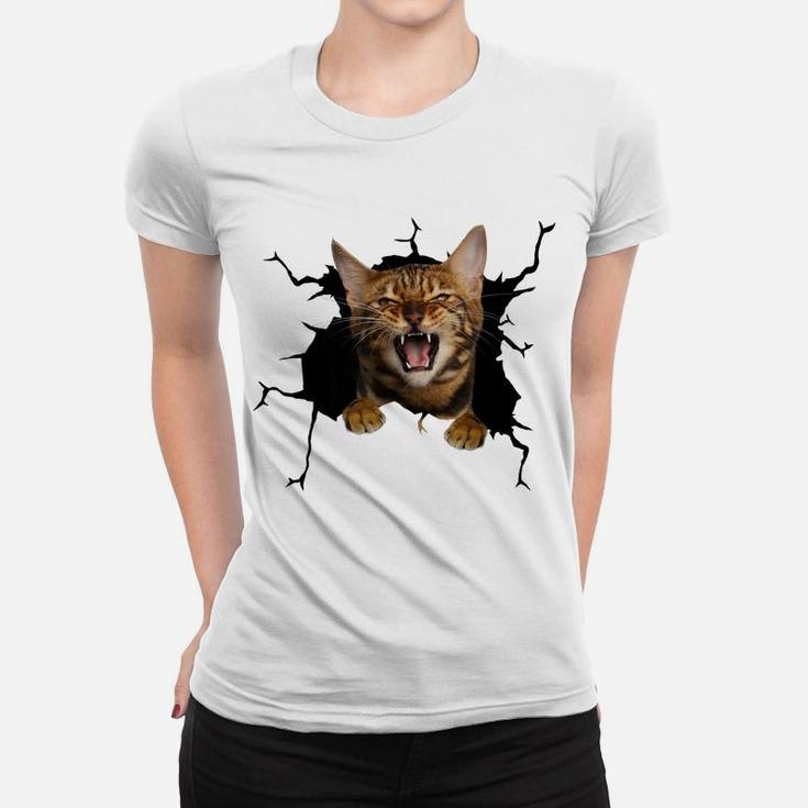 Bengal Cats Torn Cloth , Kitten Women T-shirt