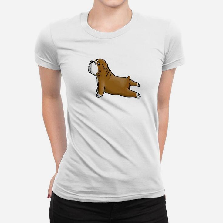 Funny English Bulldog Yoga Cute Dog Gift Tee Women T-shirt