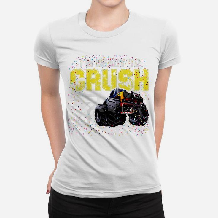 Kids I'm Ready To Crush 7 Monster Truck 7Th Birthday Top Boys Women T-shirt