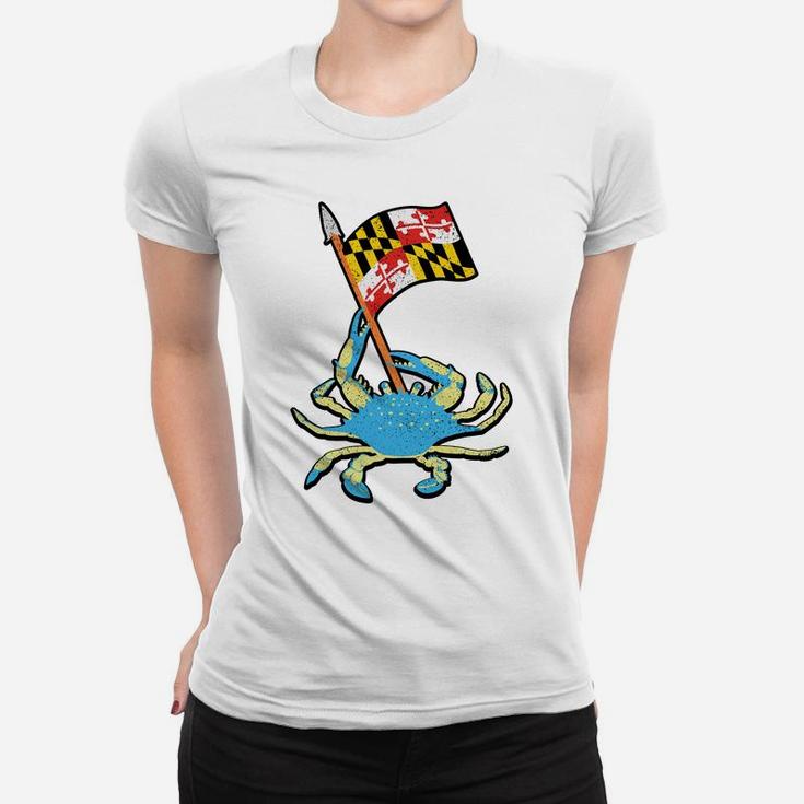 Maryland State Flag Blue Crab Crabbing Shirt Men Women Kids Sweatshirt Women T-shirt