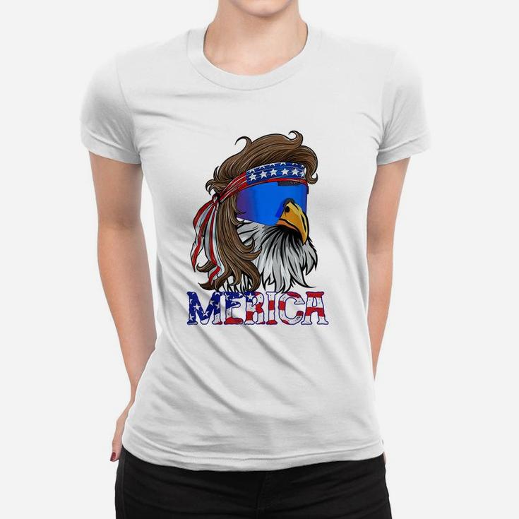 Mens Merica Eagle Mullet Shirt American Flag Usa Men 4Th Of July Women T-shirt
