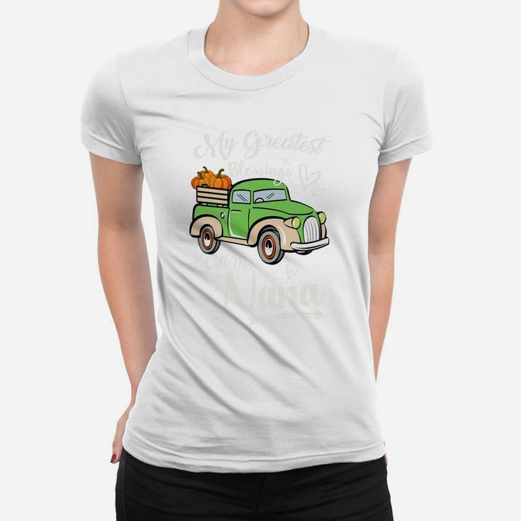 My Greatest Blessings Call Me Nana Vintage Truck Pumpkins Women T-shirt