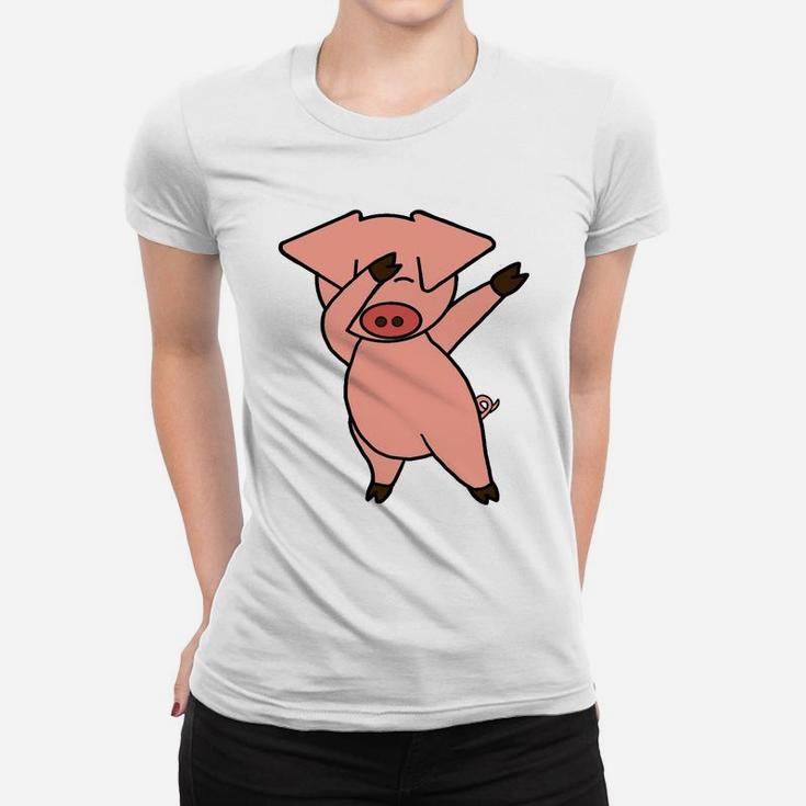 Southerndesigntees Funny Dab Dancing Pink Pig Women T-shirt