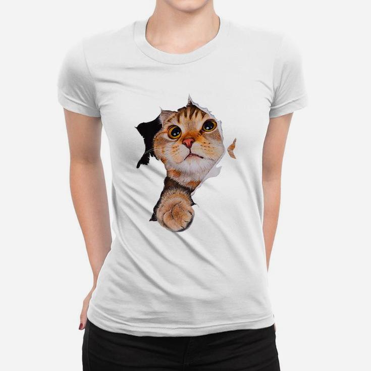 Sweet Kitten Torn Cloth - Funny Cats Lover Cats Owner Women T-shirt