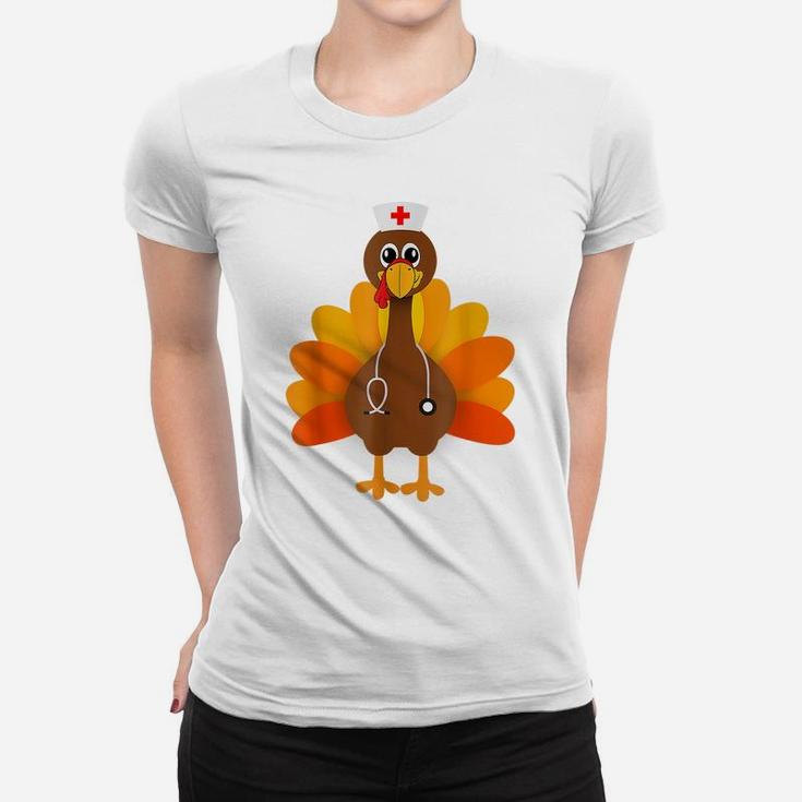 Thanksgiving Scrub Tops Women Turkey Nurse Holiday Nursing Women T-shirt