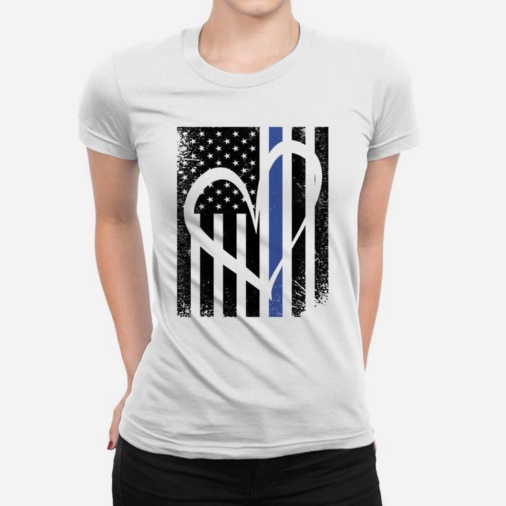 Thin Blue Line Family Heart Love Flag Sweatshirt Women T-shirt