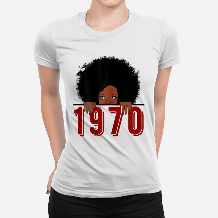 Womens Black Queen Born In 1970 49Th Awesome Birthday  Gifts Women T-shirt