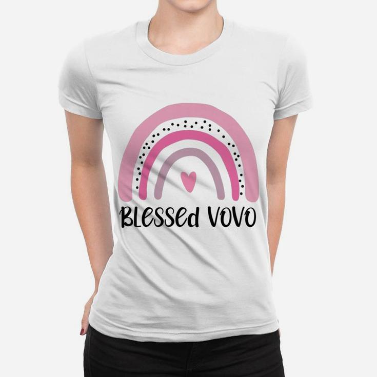 Womens Blessed Vovo Grandma Mother's Day Portuguese Grandmother Women T-shirt