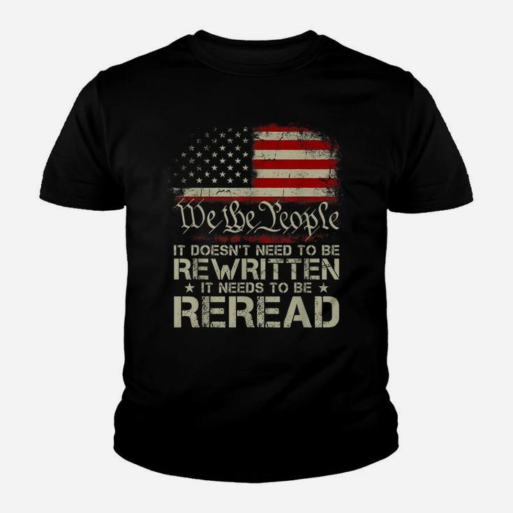 1776 Usa Flag We The People It Doesn't Need To Be Rewritten Youth T-shirt