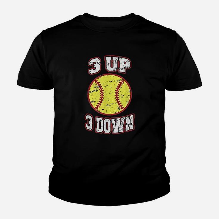 3 Up 3 Down Softball Fun Cute For Moms Dads Gifts Youth T-shirt