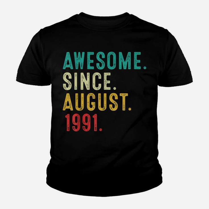 30Th Birthday 30 Years Old Vintage Awesome Since August 1991 Youth T-shirt