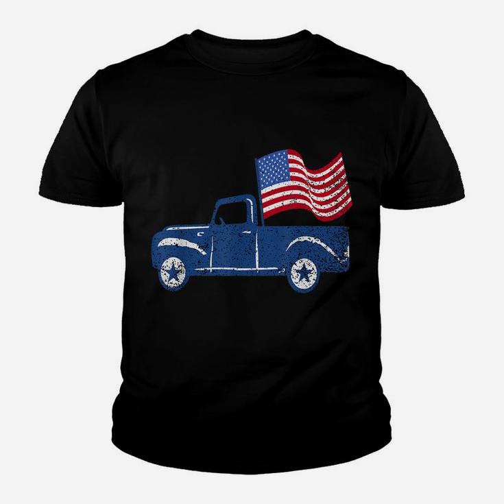 4Th Of July Vintage Truck American Flag Funny Shirt Gift Youth T-shirt