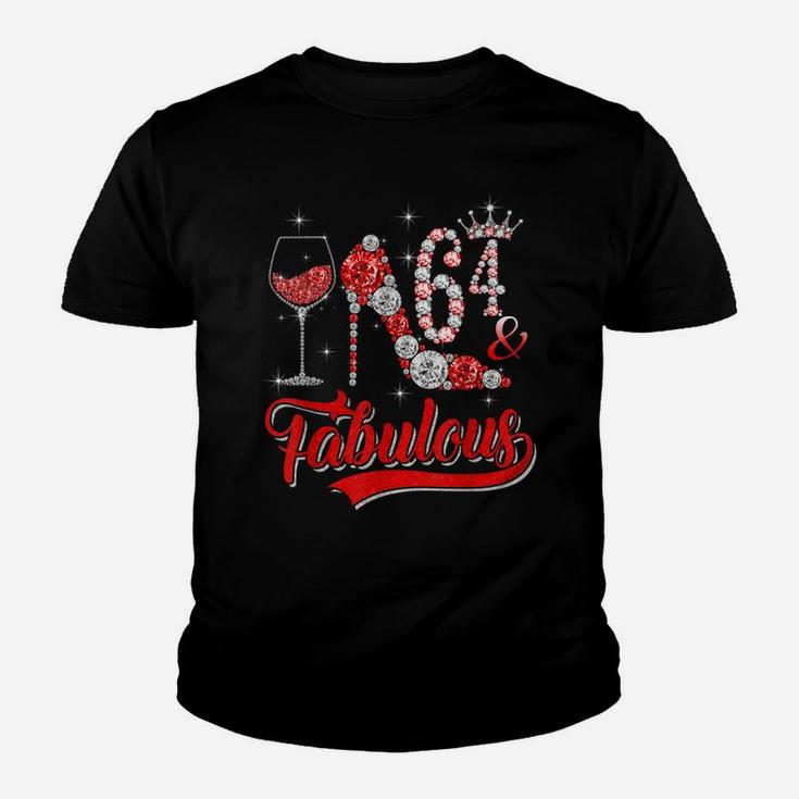 64 And Fabulous 64 Years Old Birthday Diamond Crown Shoes Youth T-shirt