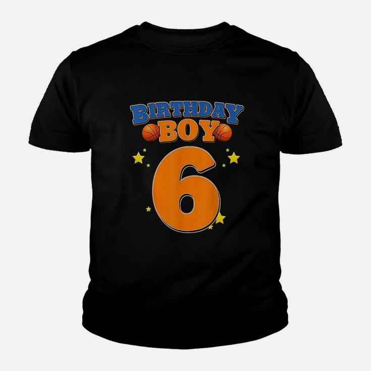 6th Birthday Boy Basketball 6 Years Old Youth T-shirt
