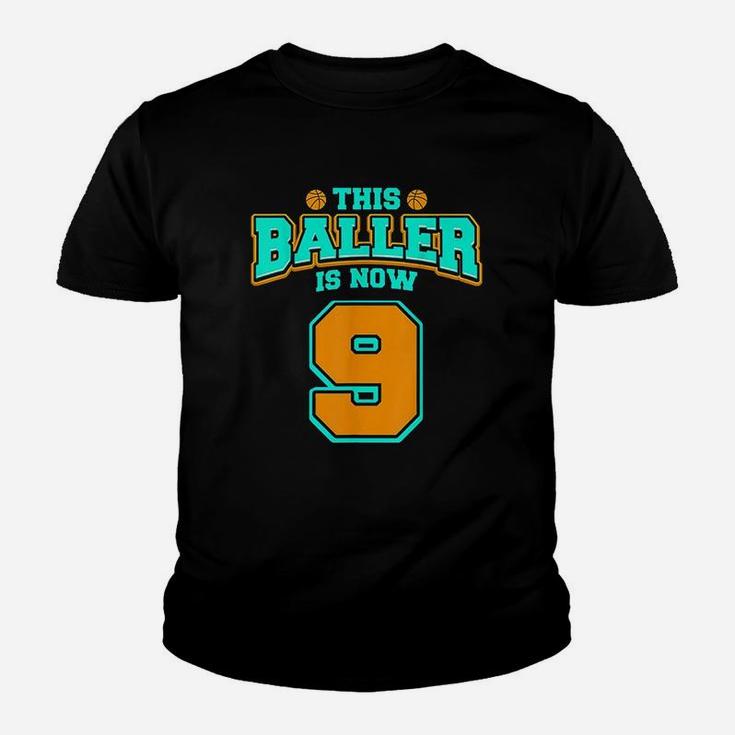 9th Birthday For Boys Basketball 9 Years Old Gift Youth T-shirt