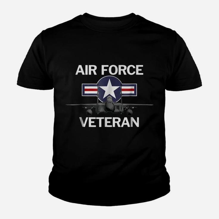 Air Force Veteran With Vintage Roundel And F15 Jet Youth T-shirt
