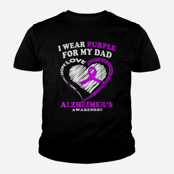 Alzheimers Awareness Shirt - I Wear Purple For My Dad Youth T-shirt