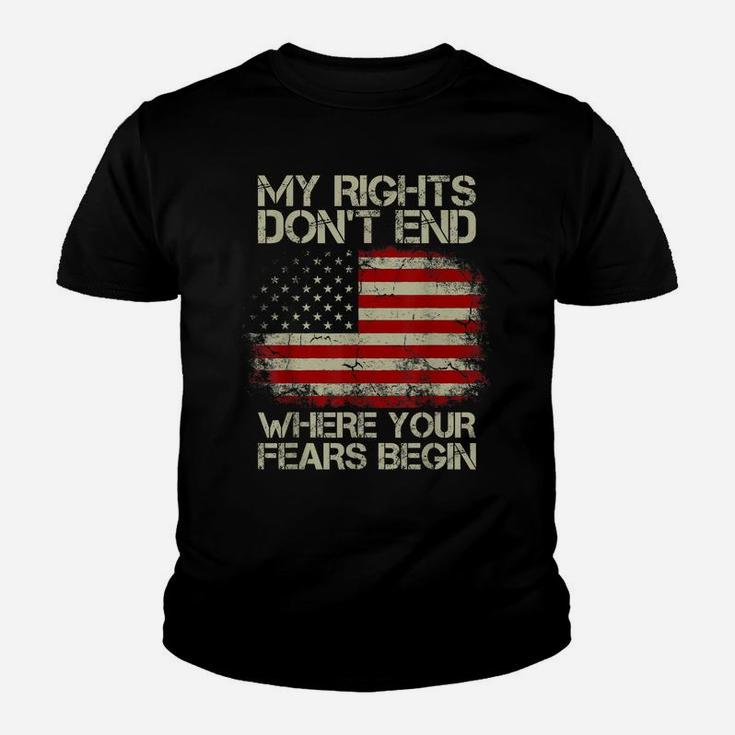 American Flag My Rights Don't End Where Your Fears Begin Youth T-shirt