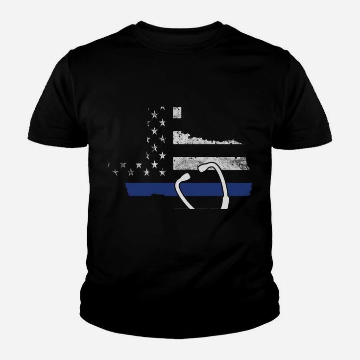 American Flag Texas With Police Thin Blue Line Nurse Rn Lvn Sweatshirt Youth T-shirt