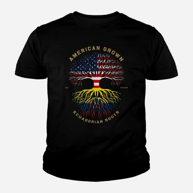 American Grown With Ecuadorian Roots Tree Usa Flag Gifts Youth T-shirt