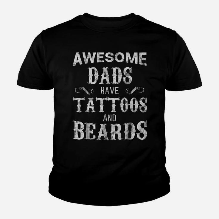 Awesome Dads Have Tattoos And Beards T Shirt Fathers Day Youth T-shirt