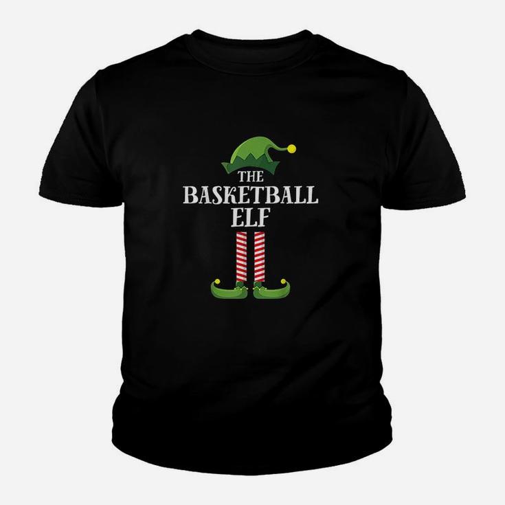 Basketball Elf Matching Family Group Christmas Party Pajama Youth T-shirt